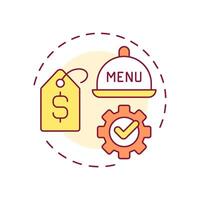 Restaurant inventory multi color concept icon. Supplies control. Food serving business management. Round shape line illustration. Abstract idea. Graphic design. Easy to use in promotional material vector