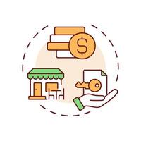Restaurant marketing multi color concept icon. Cafe promotional campaign. Operational costs. Round shape line illustration. Abstract idea. Graphic design. Easy to use in promotional material vector