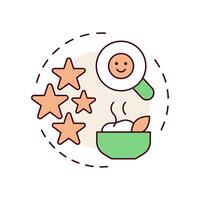 Menu engineering matrix multi color concept icon. Dishes group categories. Restaurant business management. Round shape line illustration. Abstract idea. Graphic design. Easy to use in presentation vector