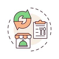 Stars dishes multi color concept icon. Highly profitable and popular goods. Menu engineering matrix. Round shape line illustration. Abstract idea. Graphic design. Easy to use in presentation vector