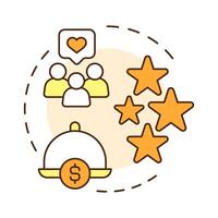 Plow horses multi color concept icon. Low profitability high popularity. Menu engineering matrix. Round shape line illustration. Abstract idea. Graphic design. Easy to use in promotional material vector