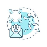 Envelope push soft blue concept icon. Workflow process organization, management. Round shape line illustration. Abstract idea. Graphic design. Easy to use in infographic, presentation vector