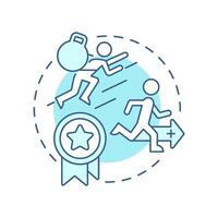 Go extra mile soft blue concept icon. Additional efforts. Success, progress. Goal achieving. Round shape line illustration. Abstract idea. Graphic design. Easy to use in infographic, presentation vector