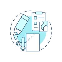 Cut corners soft blue concept icon. Task management, checklist. Project organization. Round shape line illustration. Abstract idea. Graphic design. Easy to use in infographic, presentation vector