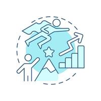 Raise the bar soft blue concept icon. High standards, challenge. Success, goal. Round shape line illustration. Abstract idea. Graphic design. Easy to use in infographic, presentation vector