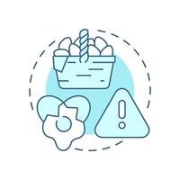 Dont put eggs in one bucket soft blue concept icon. Assets management, risk control. Round shape line illustration. Abstract idea. Graphic design. Easy to use in infographic, presentation vector