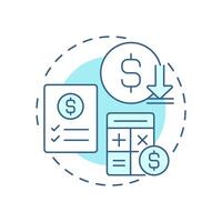 Bottom line soft blue concept icon. Net profit. Income calculation. Task list, compliance. Round shape line illustration. Abstract idea. Graphic design. Easy to use in infographic, presentation vector