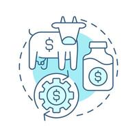 Cash cow soft blue concept icon. Income flow, profit. Product management, business. Round shape line illustration. Abstract idea. Graphic design. Easy to use in infographic, presentation vector