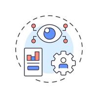Performance management multi color concept icon. Team productivity improvement. Line manager responsibility. Round shape line illustration. Abstract idea. Graphic design. Easy to use in presentation vector