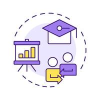 Developing multi color concept icon. Enhancing employee skills and competencies. Performance management system. Round shape line illustration. Abstract idea. Graphic design. Easy to use in booklet vector