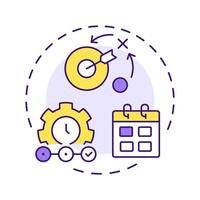 Planning multi color concept icon. Setting corporate goals for development. Performance management system. Round shape line illustration. Abstract idea. Graphic design. Easy to use in booklet vector