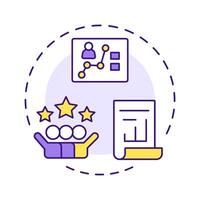 Rating multi color concept icon. Evaluating employee performance. Performance management system. Round shape line illustration. Abstract idea. Graphic design. Easy to use in presentation vector