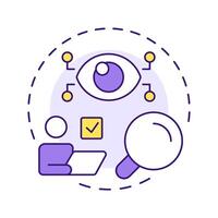 Monitoring multi color concept icon. Tracking progress and providing feedback. Performance management system. Round shape line illustration. Abstract idea. Graphic design. Easy to use in presentation vector