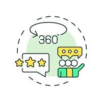 360 degree feedback multi color concept icon. Employee work evaluation. Performance management tool. Round shape line illustration. Abstract idea. Graphic design. Easy to use in presentation vector