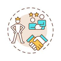 Leadership multi color concept icon. Ability to inspire team for goals achievement. Line manager skill. Round shape line illustration. Abstract idea. Graphic design. Easy to use in presentation vector