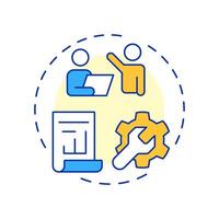 First line managers multi color concept icon. Bottom positions in corporate supervision. Business career. Round shape line illustration. Abstract idea. Graphic design. Easy to use in presentation vector