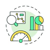 KPIs multi color concept icon. Measurable metrics to evaluate employee work. Performance management tool. Round shape line illustration. Abstract idea. Graphic design. Easy to use in booklet vector
