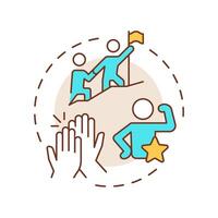 Motivational skills multi color concept icon. Encourage and energize team members. Line manager job. Round shape line illustration. Abstract idea. Graphic design. Easy to use in presentation vector