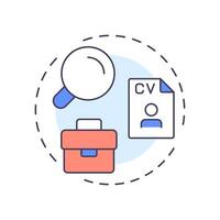 Recruiting new employees multi color concept icon. Engaging talents to company. Line manager responsibility. Round shape line illustration. Abstract idea. Graphic design. Easy to use in presentation vector