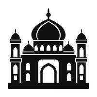 A simple, stylized illustration of a mosque, perfect for use in religious contexts, travel brochures, or educational materials. vector