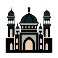 A stylized, black silhouette of a mosque. vector