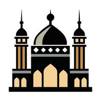 Silhouette of a Mosque at Sunrise Sunset vector