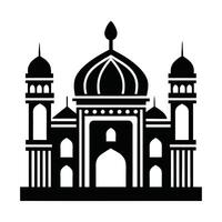 silhouette of a mosque, perfect for religious icons or backgrounds. vector