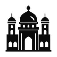 Silhouette of a Majestic Mosque, Perfect for Religious or Cultural Projects vector