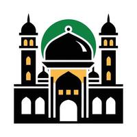 Simple Silhouette of a Mosque A clean, minimalist silhouette of a mosque. vector