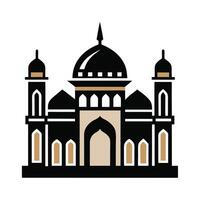 Silhouette of a Mosque, Ideal for Islamic Culture and Faith-Related Projects. vector