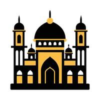 black silhouette of a mosqueof a mosque. vector