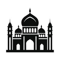 A stylized, black and orange silhouette of a mosque. vector