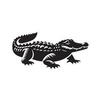 Illustration of a Relaxing Alligator in a Watery Habitat vector
