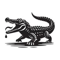 Intricate Alligator Design Surrounded vector