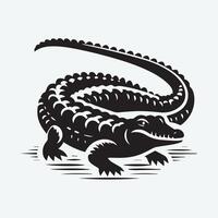 Powerful Silhouette of a Croc in Action vector