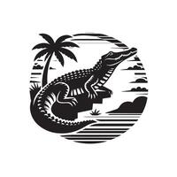 Bold Illustration of a Profile Alligator vector