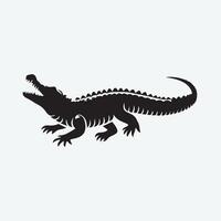 Illustration of a Crocodile in a Scenic Wetland Setting vector