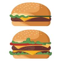 Different Sizes of Burgers from Classic to Extra Large Illustration vector