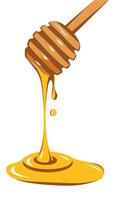 Dipper and Honey in Flat Design No Gradient vector