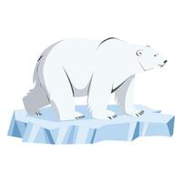 Polar Bear on Ice Floe Arctic Wild Animal Icon vector