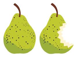 Pear Eating Stages Cartoon Set Bite Progression vector