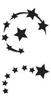 funny Shooting Stars Icons Falling Stars with Comet Tails vector