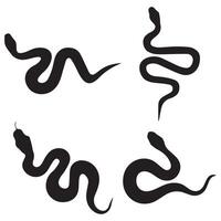 funny Snake Silhouette icon vector