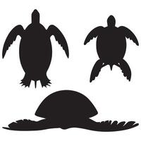 Turtle Silhouette Design Collection vector