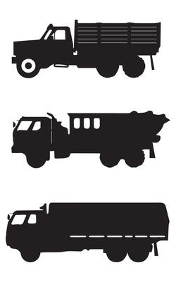 funny Army Logistics Car Silhouette Illustration