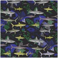 Colorful Sharks Seamless Pattern Fun and Trendy Design vector