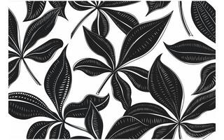Floral Abstract Leaves Seamless Pattern with Dotted Style vector