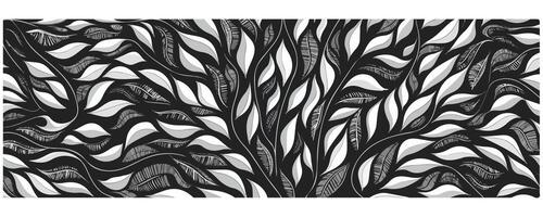 Abstract Palm Leaf Floral Seamless Pattern in Matisse Style vector