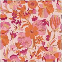 Hand-Drawn Floral Seamless Pattern with Large Flower Buds vector