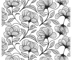 Abstract Flower Seamless Pattern with Dotted Style Floral Leaves vector